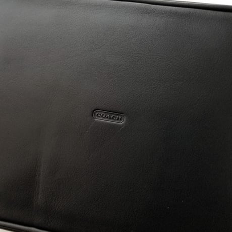New Unused! Vintage Coach 4021 Zip Around Travel Bag Black Leather Pouch Cosmetic Travel