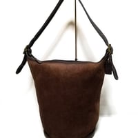 Vintage Coach Rare 9010 Berkeley Duffle Sac Mahogany Reverse Suede Bucket Shoulder Bag Hobo