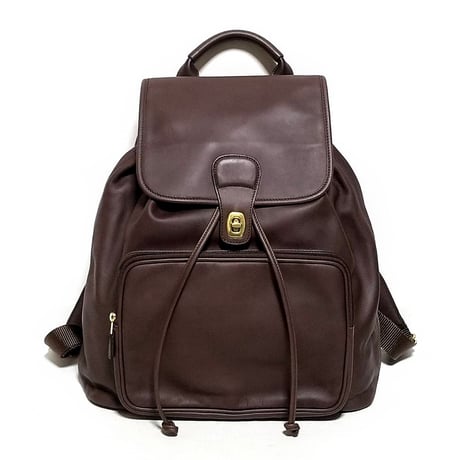 New Unused!  Vintage Coach Very Rare 0547 Flap Backpack Mahogany Glove Tanned Leather Travel