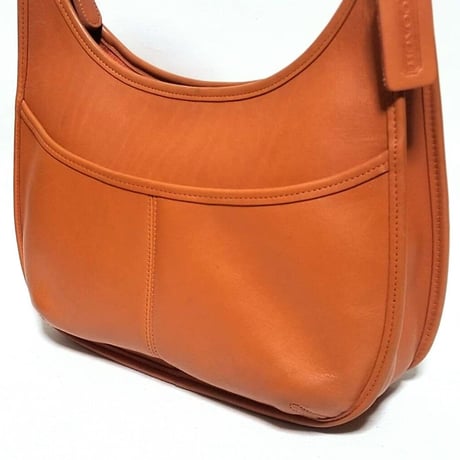 Near Mint Vintage Coach 9033 Large Ergo Rere Orange Glove Tanned Leather Shoulder Bag Hobo