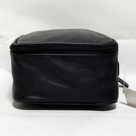 New Unused! Vintage Coach 4021 Zip Around Travel Bag Black Leather Pouch Cosmetic Travel