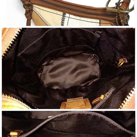Excellent Vintage Coach Rare 11462 Limited 600 Only of Japan Bleecker Duffle Bucket Bag Patchwork