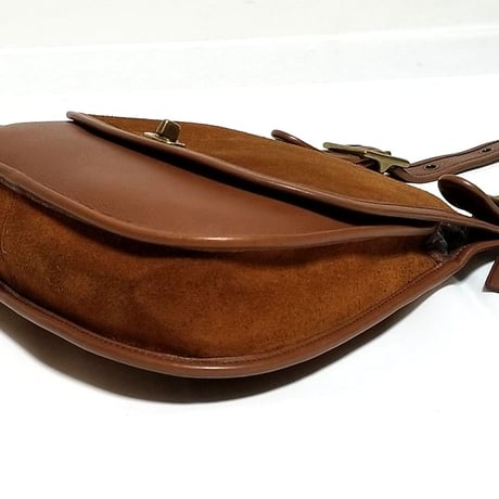 Excellent! Vintage Coach Rare 9014 Crescent Berkeley Suede Saddle Bag Brown Leather Shoulder Bag