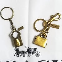 ⭐Set Sales  Very Rare! Vintage Coach   Brass  Key fob  Key ring  Key chain