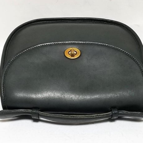 Vintage Coach Rare “Small” Plaza #9860 Green Leather 2way Crossbody Shoulder bag