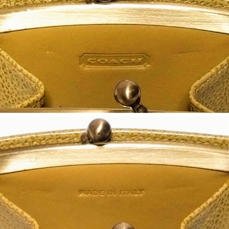 Unused!  Vintage Coach Very Rare Kisslock Change Purse Madison Collection Citrus Leather Coin Wallet