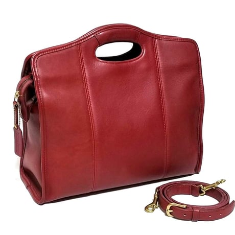 Vintage Coach 9995 Zip Top Shopper Red Glove Tanned Leather Crossbody Very Good Pre-owned Condition