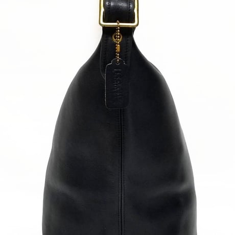 Vintage Coach Very Rare 0359−003 Duffle Sac Talon Zipper Black Leather Shoulder Bag Great pre-owned