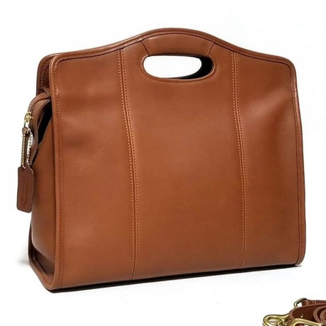 Mint!  Vintage Coach 9995 Zip Top Shopper British Tan Glove Tanned Leather Crossbody Large Toto