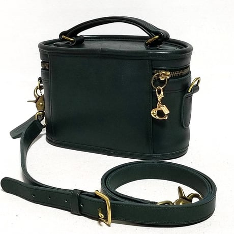 Vintage Coach Rare 9955 Trail Bag Bottle Green Glove Tanned Leather Shoulder Bag Crossbody