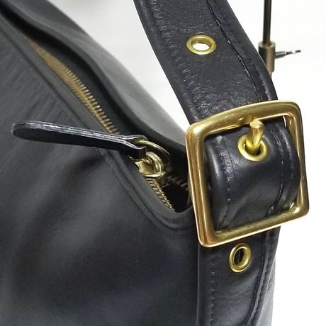 Vintage Coach  Mint Condition 9085  Black Glove Tanned Leather XL Duffle Sac Shoulder Bucket Bag