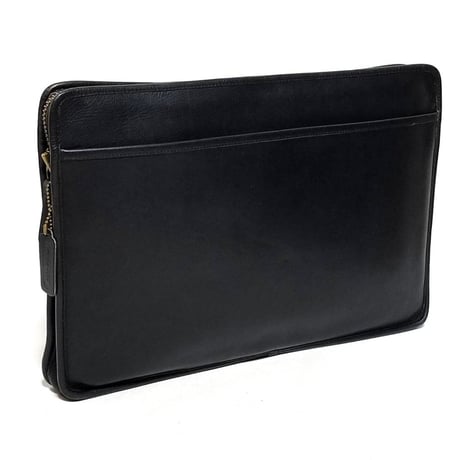 Vintage Coach Rare 956−8818 N.Y.C. Document Laptop Case TALON Zipper Black Leather Portfolio #5225