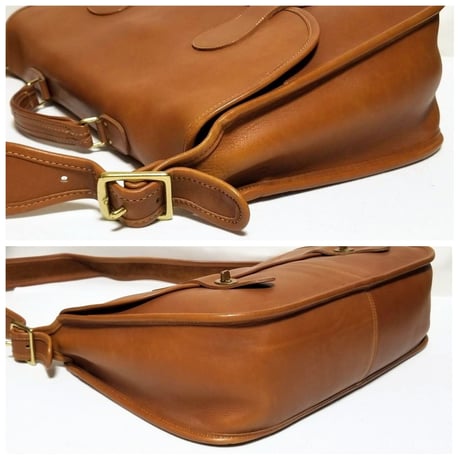 Excellent!  Vintage Coach Rare Carrier Musette Messenger Bag British Tan Glove Tanned Leather