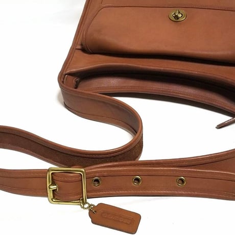 Vintage Coach Rare 9980 Taft Bag British Tan Glove Tanned Leather Crossbody Good pre-owned condition