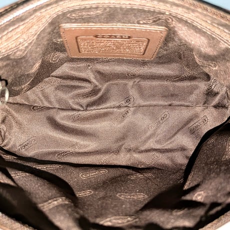 【Very rare 3-item set sale】All three are unused!   Vintage Coach  Coin purse  Mirror  Large pouch