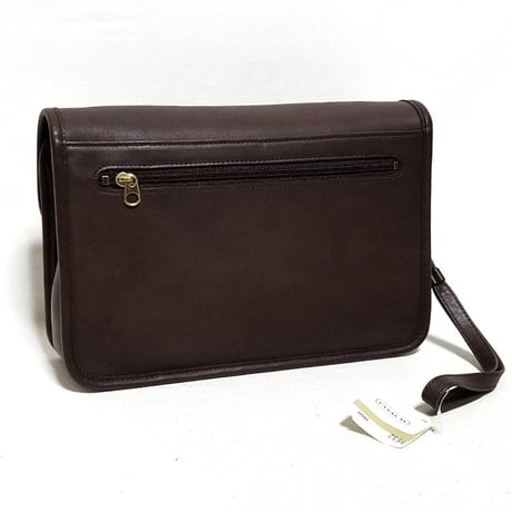New Unused!  Vintage Coach 9832 Turnrock Clutch   Mahogany Glove Tanned Leather with Paper hangtag