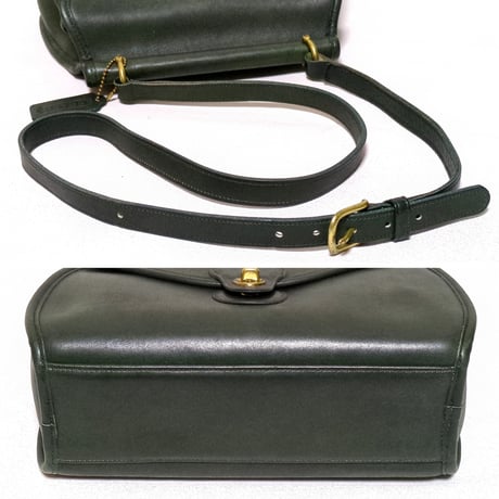 Vintage Coach  Logan Bag Rare Green Glove Tanned Leather Shoulder Bag Crossbody