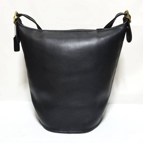Vintage Coach  Mint Condition 9085  Black Glove Tanned Leather XL Duffle Sac Shoulder Bucket Bag