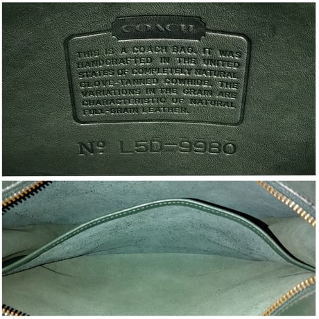 Excellent Vintage Coach Rare 9980 Taft Bag Bottle Green Glove Tanned Leather Crossbody