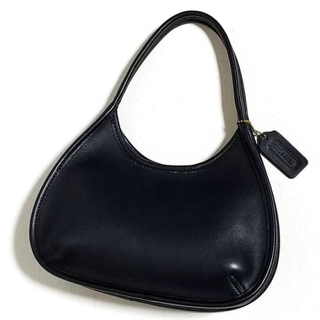 Mint Vintage Coach 9027 Ergo Mini Black Glove Tanned Leather Hobo Purse