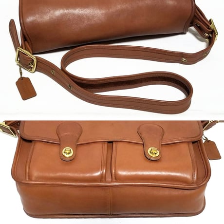 Excellent  Vintage Coach Rare 5281 Field Bag Messenger Brief British Tan Glove Tanned Leather