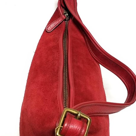 Vintage Coach Rare 9010 Berkeley Duffle Sac Red Reverse Suede Bucket Shoulder Bag Hobo