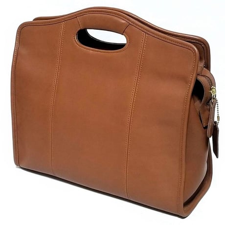 Mint!  Vintage Coach 9995 Zip Top Shopper British Tan Glove Tanned Leather Crossbody Large Toto
