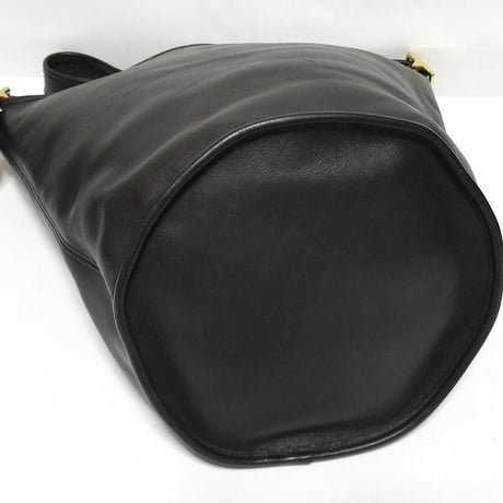 Vintage Coach  Mint Condition 9085  Black Glove Tanned Leather XL Duffle Sac Shoulder Bucket Bag