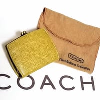 Unused!  Vintage Coach Very Rare Kisslock Change Purse Madison Collection Citrus Leather Coin Wallet