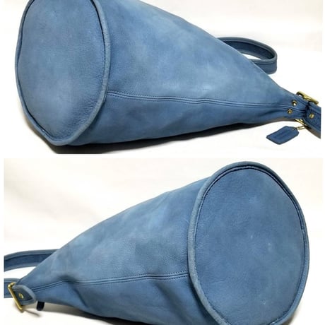 Vintage Coach Rare 4950 XL Duffle Sac Sonoma Collection Blue Nubuck Leather Bucket Bag #9085