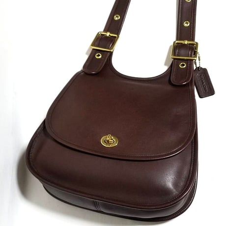 Excellent!  Vintage Coach Rare 9988 Crescent Berkeley Saddle Bag Mahogany Glove Tanned Leather