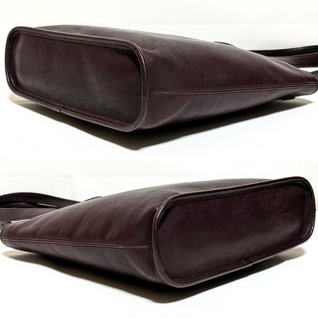 Excellent! Vintage Coach Rare 547−8714 Zipper Large Toto NYC Burgundy Glove Tanned Leather Shoulder