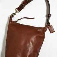 Near Mint!  Vintage Coach 11423 Bleecker Large Duffle Brown Glove Tanned Leather Shoulder Bag