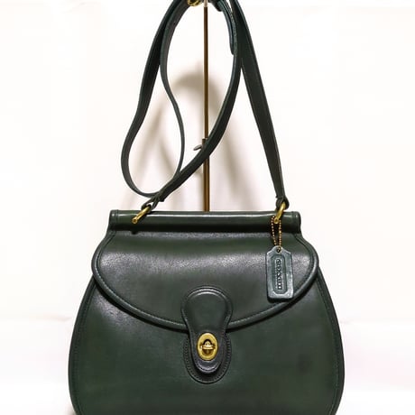 Vintage Coach  Logan Bag Rare Green Glove Tanned Leather Shoulder Bag Crossbody