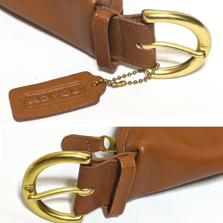 Vintage Coach  Very Rare 4142 Wooster Bag British Tan Glove Tanned Leather Shoulder Bag Crossbody