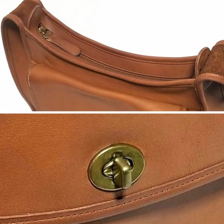 Vintage Coach Rare 9980 Taft Bag British Tan Glove Tanned Leather Crossbody Good pre-owned condition
