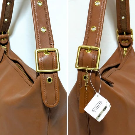 New Unused ②！ Vintage Coach Rare 9085 XL Duffle Sac British Tan Glove Tanned Leather Shoulder Bag