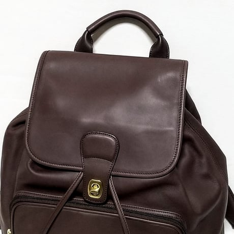 New Unused!  Vintage Coach Very Rare 0547 Flap Backpack Mahogany Glove Tanned Leather Travel