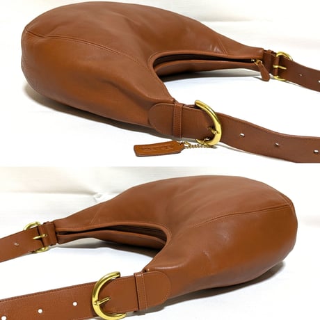 Vintage Coach  Very Rare 4142 Wooster Bag British Tan Glove Tanned Leather Shoulder Bag Crossbody