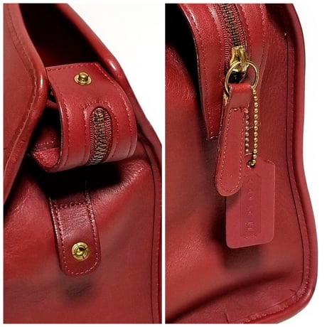 Vintage Coach 9995 Zip Top Shopper Red Glove Tanned Leather Crossbody Very Good Pre-owned Condition