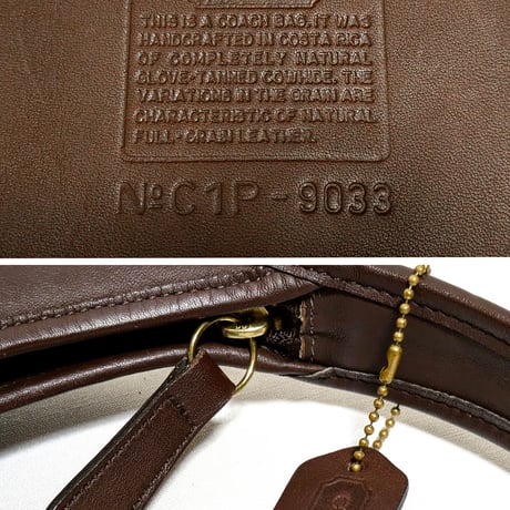 Mint!  Vintage Coach 9033 Large Ergo Pocket Zip Mahogany Glove Tanned Leather Shoulder Bag Hobo