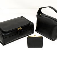 ⭐Set Sales 3 Rare Items! Vintage Coach·Framed Kisslock Coin Purse·U−Zip Travel Kit·Top Handle Pouch