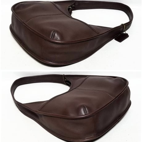 Near Mint  Vintage Coach 9033 Large Ergo Pocket Zip Mahogany Glove Tanned Leather Shoulder Bag Hobo