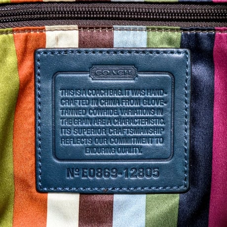 Vintage Coach  Very Rare 12805 Erin Tote Bleecker Street Ltd Ed. Teal  Remake of the Pony Express