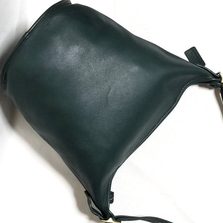 Mint  Vintage Coach Rare 9085 XL Duffle Sac Bottle Green Glove Tanned Leather Shoulder Bucket Bag