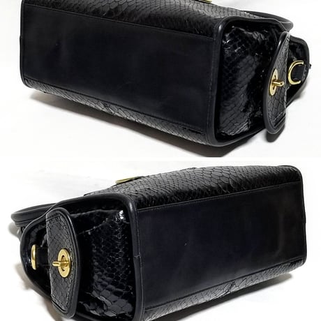 Excellent Vintage Coach Very Rare 12815 Bleecker Street Ltd Ed. Python Embossed Black Leather