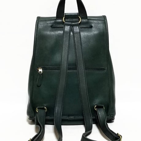 Vintage Coach  9943 Rare Bottle Green Leather Classic Backpack Rucksack Weekender Good Condition