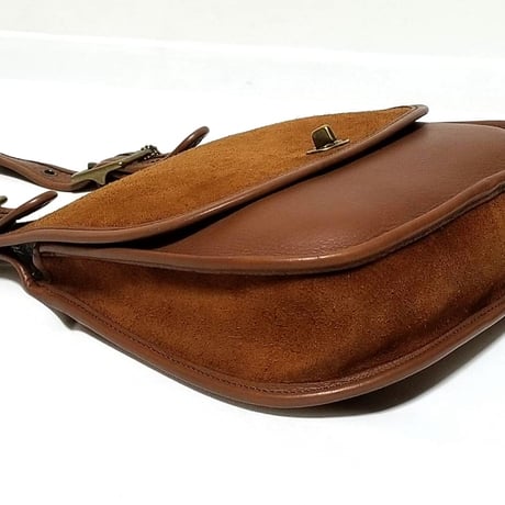 Excellent! Vintage Coach Rare 9014 Crescent Berkeley Suede Saddle Bag Brown Leather Shoulder Bag