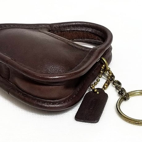 Unused  Vintage Coach  Rare Mini Ergo  Mahogany Leather  Key fob  Key ring  Key chain