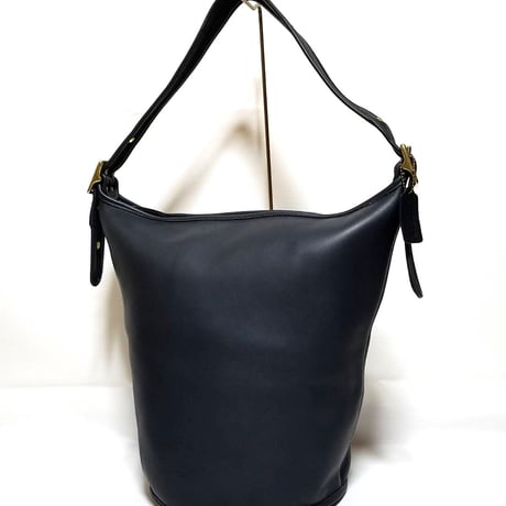 Unused！ Vintage Coach Rare 9085 XL Duffle Sac Navy Glove Tanned Leather Shoulder Bucket Bag